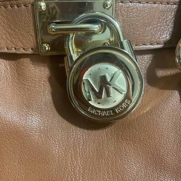 MICHAEL Michael Kors Brown and Gold Satchel with Top Handle - Picture 5 of 10